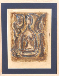 Lot 186 - Teisutis Joseph Ziakaras (1922-1991) Framed Ink & Wash - Figure st