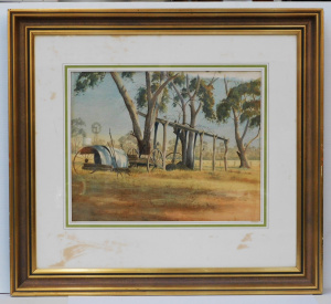 Lot 188 - Gil Brooks (Active c1970s) Large Gilt framed Watercolour - At Rest - S