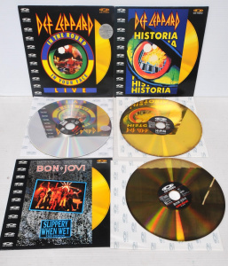 Lot 218 - 3 x vintage Heavy Rock 12 inch Video Cd's (VCD) - Bon Jovi 'Slippery w
