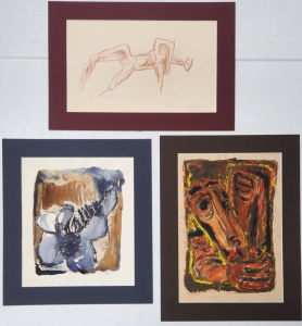 Lot 248 - Teisutis Joseph Ziakaras (1922-1991) 3 x Mounted Works on Paper - 'Stu