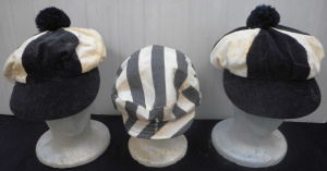 Lot 265 - 3 x Vintage Collingwood caps, incl two corduroy with pom pom and anoth