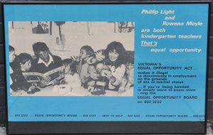 Lot 271 - 1970s Framed Poster for Victoria's Equal Opportunity Act - Approx 51cm