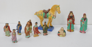 Lot 281 - Group lot of Oriental ceramics inc Tang Horse 15cm H & Miniature f