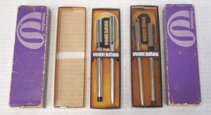 Lot 299 - 2 x 1970s Boxed Waterman biro & pencil sets with cardboard sleeve