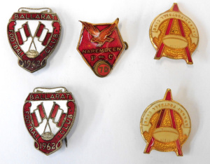 Lot 303 - Group Vintage Enamelled Football Club membership badges - Ballarat 196