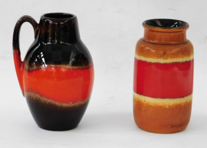 Lot 333 - 2 x Mid Century West German Scheurich Pottery Vases inc Orange & B