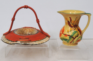 Lot 334 - 2 pces 1930s Ceramics inc Unusual Czechoslovakian Ditmar Urbach Basket