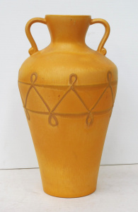 Lot 344 - Mid Century Scheurich West German Pottery Vase 619-45 - Mustard Glaze