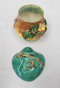 Lot 347 - 2 x Vintage Australian Pottery items inc, Florenz vase with applied fl