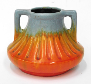 Lot 358 - Art Deco Belgium - Thulin Falancerie Pottery Vase - Orange with Grey d