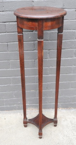 Lot 7 - Vintage c1930s Tall Plant stand Pedestal - dark stained Oak, stylish si