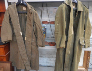 Lot 20 - Group Vintage Clothing items, incl 2 x Army Coats (AF) and 4 x Leather