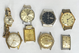 Lot 56 - 8 x vintage watches incl Orient, Citizen, Tissot, etc mostly af