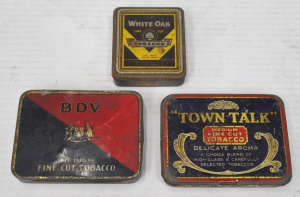 Lot 65.1 - 3 x Vintage Tobacco Tins incl BDV, Town Talk & White Oak