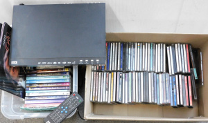 Lot 78 - 2 x Boxes CDs & DVDs inc DVD player