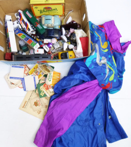 Lot 98 - Box lot of assorted items inc, Sydney Olympics raincoat, Diecast model