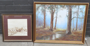 Lot 113 - 2 x Framed Paintings - Brian McGuffie Ink & Wash 'The Settlers Sha