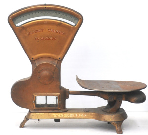 Lot 135 - Vintage Toledo Merchants Scales - Max Weight is 20 Pounds, Made in Ohi