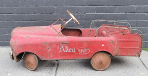 Lot 141 - 1950s Kids Cyclops Red Pedal Car w Back Section & Stencil to Side