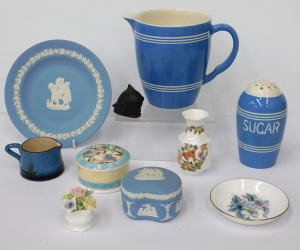 Lot 157 - Group lot of English Ceramics inc Bretby Cornish ware Sugar sifter &am