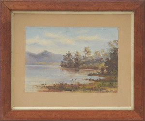 Lot 178 - Artist Unknown Framed c1900 Australian Oil painting - River Scene - si