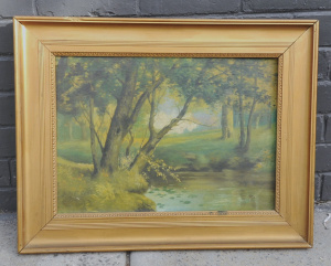 Lot 179 - Artist Unknown Gilt framed c1920s European Oil Painting on Canvas - A
