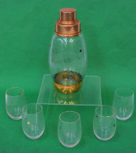 Lot 213 - Vintage MCM c1950s Part Cocktail set - Shaker & 5 x Glasses - all