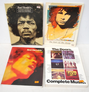 Lot 224 - 4 x The Doors & Jimi Hendrix Music Books incl Best of the Doors &a