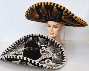 Lot 229 - 2 x Pigalle Mexican Sombrero's incl one in Black & White and the o