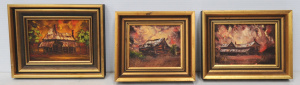 Lot 271 - 3 x Peter Gasson 1970s Oil Paintings - Dream Memory, Smack in the Midd