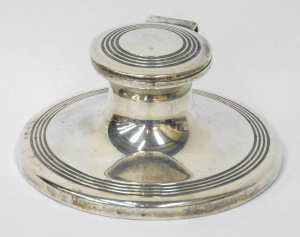 Lot 308 - c1923 Hallmarked Birmingham Sterling Silver Ink well -by Henry Cliffor