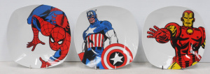 Lot 323 - 3 x Modern Marvel Superhero Cabinet Plates by Zak Australia - Iron Man