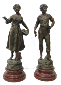 Lot 4 - Pair Vintage Classical Spelter Repos & Les Cerises (Rest & The C