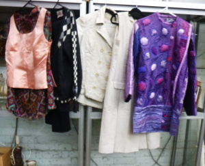 Lot 23 - Group lot of Ladies mostly vintage garments incl colourful jacket coat,