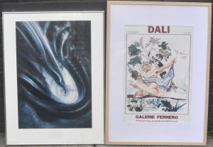 Lot 44 - 2 x Framed Prints incl Dali Exhibition Print From Gallerie Ferrero in F