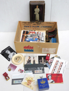 Lot 109 - Box lot of vintage Royalty Ephemera & Commemorative items incl Aus