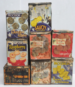Lot 111 - Group lot - Vintage Australian Biscuit Tins - all w Paper labels to fr