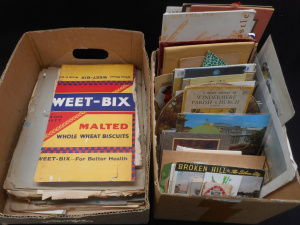 Lot 119 - 2 x Boxes Mixed Vintage ephemera, incl Greeting Cards, Calendars, Post