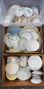 Lot 123 - 3 x Boxes assorted China - mostly side plates, saucers & some cups
