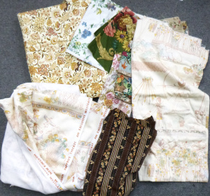 Lot 128 - Group lot of fabric & curtain material - off cuts and lengths incl