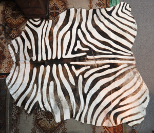 Lot 130 - Vintage Zebra-Skin Rug (some wear sighted), 190cm long