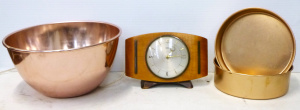 Lot 148 - Group Lot Retro Items - incl Matamec Clock & Anodised Kitchen Bowl