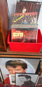 Lot 176 - Group lot Elvis Presley Vinyl LP Records & Framed Posters