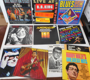 Lot 181 - Group lot Vintage Vinyl LP Records, incl Janis Joplin, Animals, Buddy