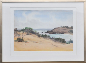 Lot 183 - William Spence (Active c1930-40s) Gilt framed Watercolour - Back Beach
