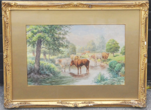 Lot 187 - Henry J Rhodes (British, Active c1880-1900) Gilt framed Watercolour &a