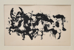 Lot 194 - Teisutis Zikaras (1922-1991) Mounted Watercolour - The Bull - signed &