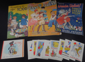 Lot 207 - Group lot Vintage Ephemera, incl Invitations, Fancy Dress books, etc