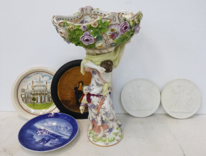 Lot 217 - Group lot of Vintage China incl Continental Porcelain Mother & Chi