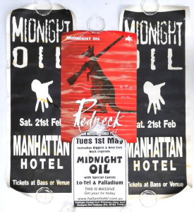 Lot 219 - 4 x Vintage Midnight Oil Gig Posters & Redneck Wonderland